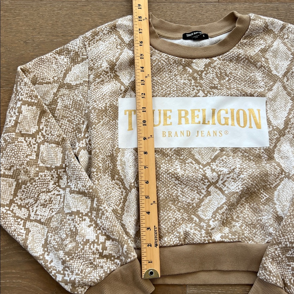 True Religion Python Shrunken Beige Snake Print S… - image 7